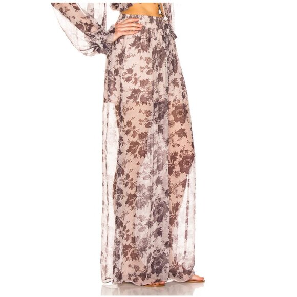 Zimmermann Juno Silk Floral Wide Leg Pant in Aged Batik Size XS - Picture 4 of 9